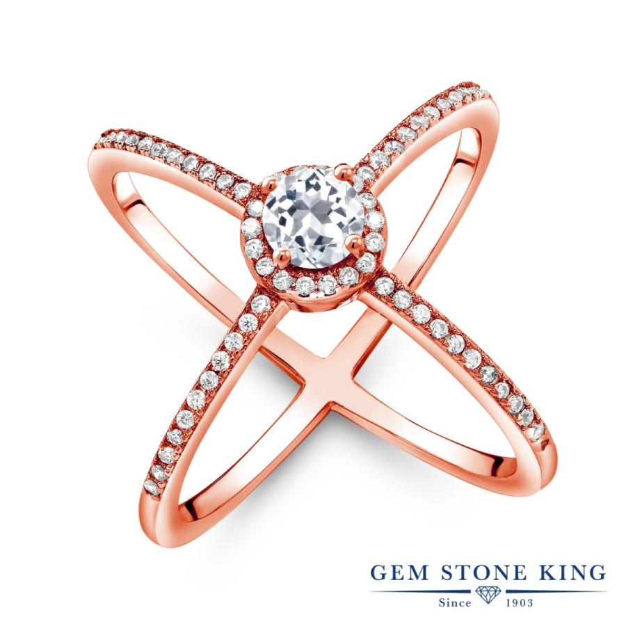 天然 ホワイトトパーズ リング レディース 指輪 ピンクゴールド 加工 天然石 11月 誕生石 お守り 誕生日プレゼント 女性 ブランド 天然 ホワイトトパーズ リング レディース 指輪 ピンクゴールド 加工