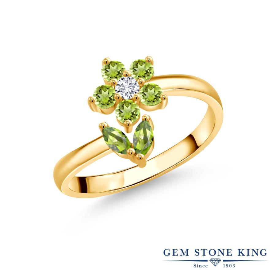 天然 ペリドット リング レディース 指輪 イエローゴールド 加工 天然石 8月 誕生石 お守り 誕生日プレゼント 女性 ブランド