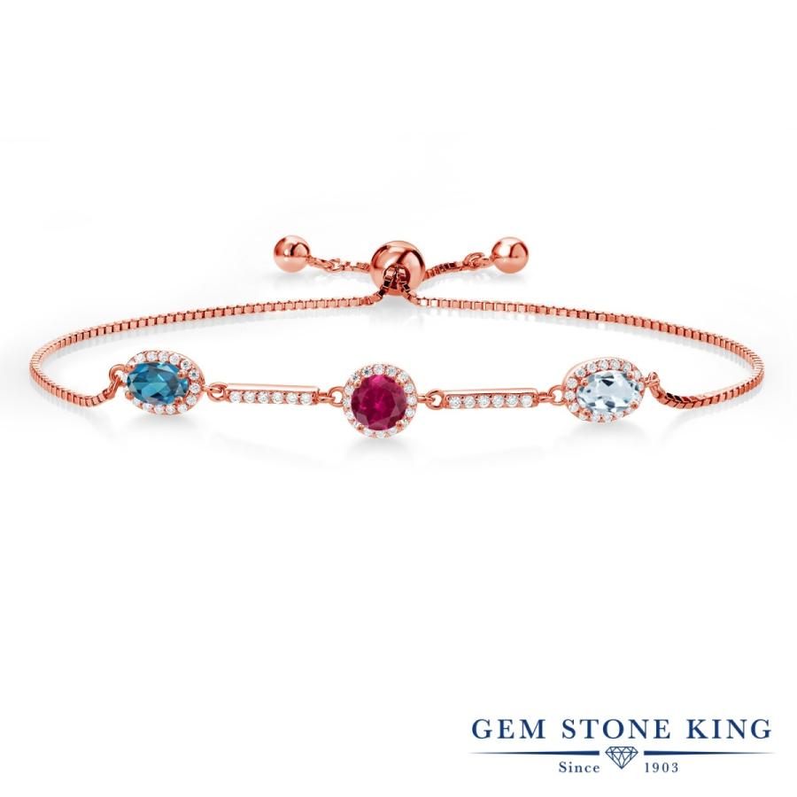 天然 ロンドンブルートパーズ ブレスレット レディース ピンクゴールド 加工 天然石 11月 誕生石 お守り 誕生日プレゼント 女性 40代 50代 ブランド