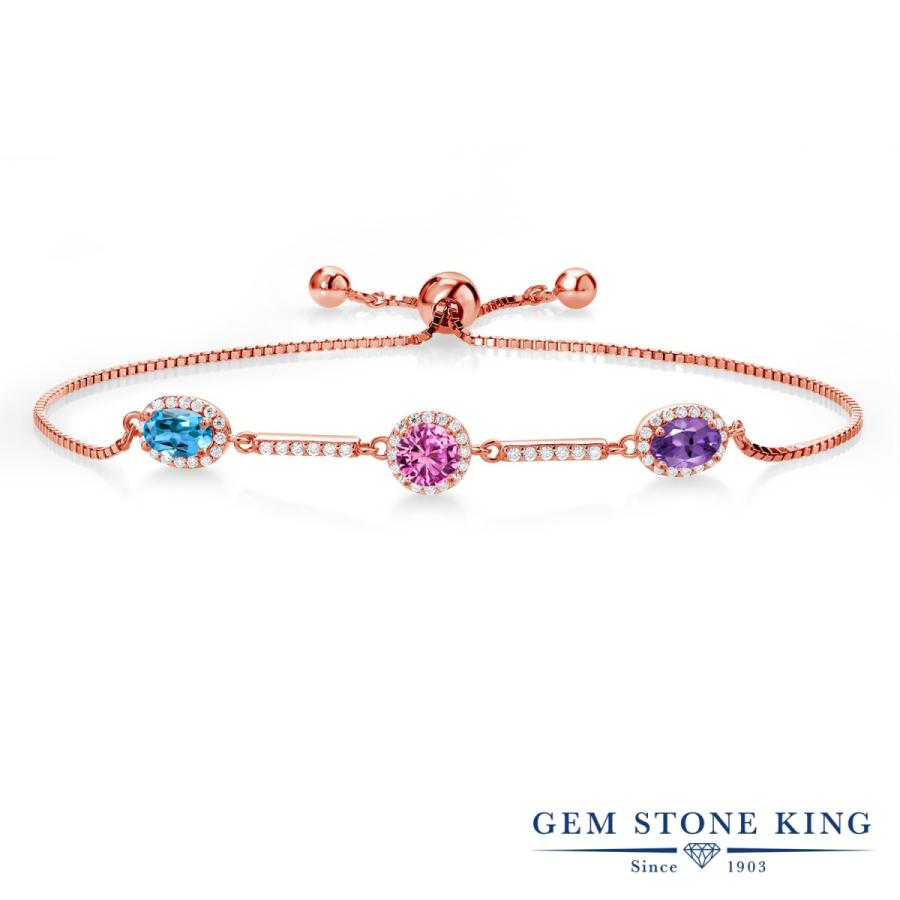 天然 スイスブルートパーズ ブレスレット レディース ピンクゴールド 加工 天然石 11月 誕生石 お守り 誕生日プレゼント 女性 40代 50代 ブランド