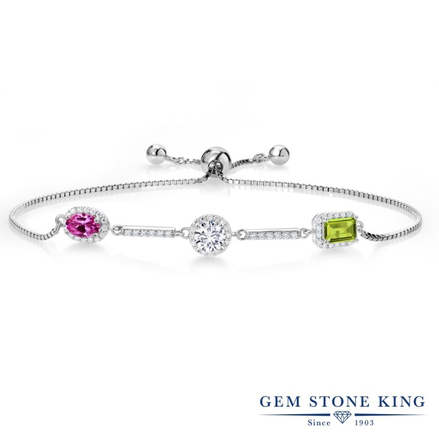 シンセティック ピンクサファイア ブレスレット レディース 9月 誕生石 お守り 誕生日プレゼント 女性 40代 50代 ブランド