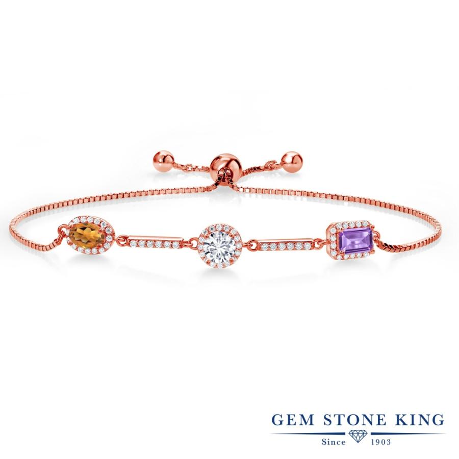 天然 マデイラ シトリン ブレスレット レディース ピンクゴールド 加工 天然石 お守り 40代 50代 ブランド