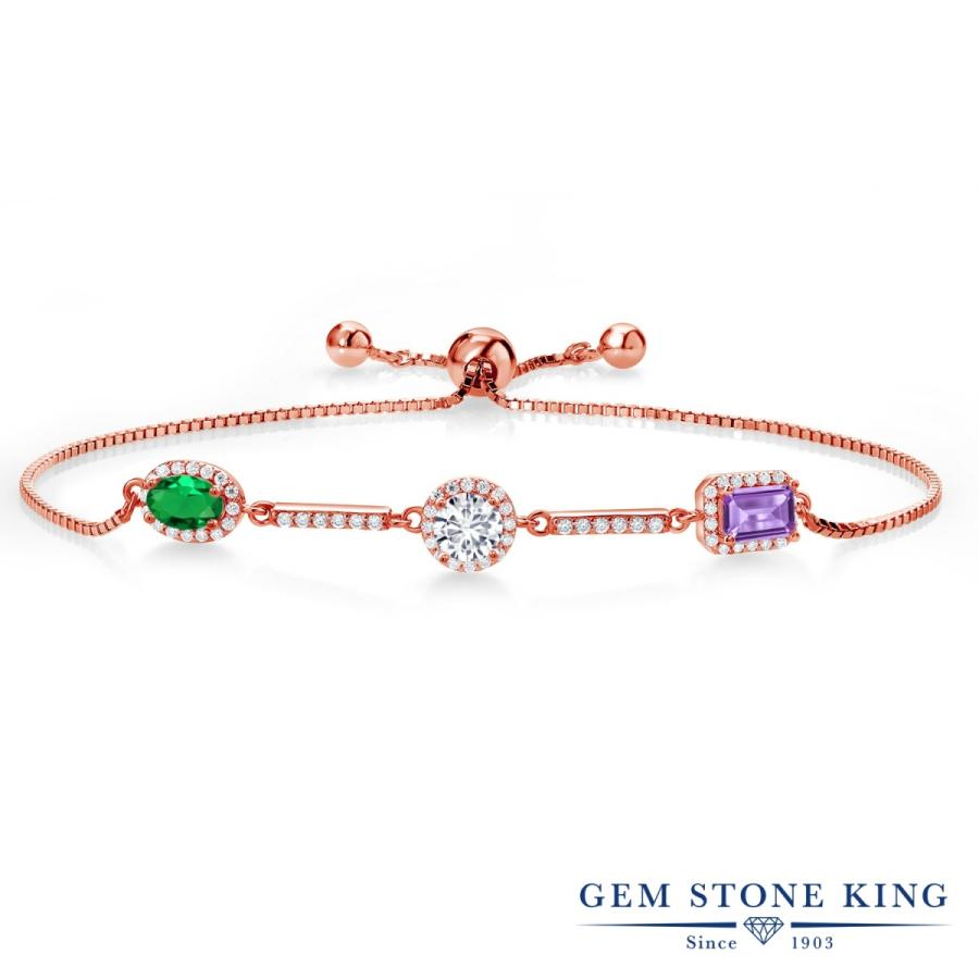 ナノ エメラルド ブレスレット レディース ピンクゴールド 加工 40代 50代 ブランド