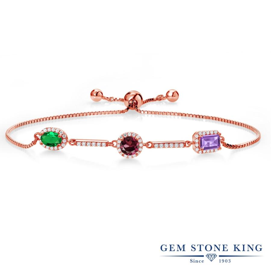 ナノ エメラルド ブレスレット レディース ピンクゴールド 加工 40代 50代 ブランド