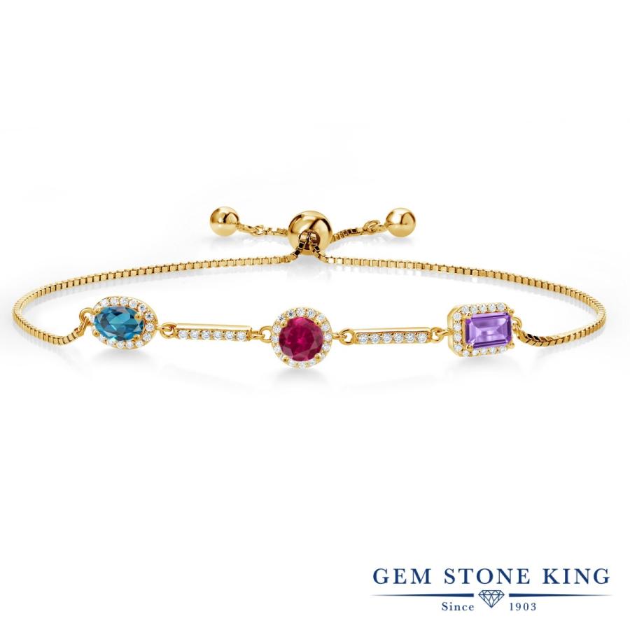 天然 ロンドンブルートパーズ ブレスレット レディース イエローゴールド 加工 天然石 11月 誕生石 お守り 誕生日プレゼント 女性 40代 50代 ブランド