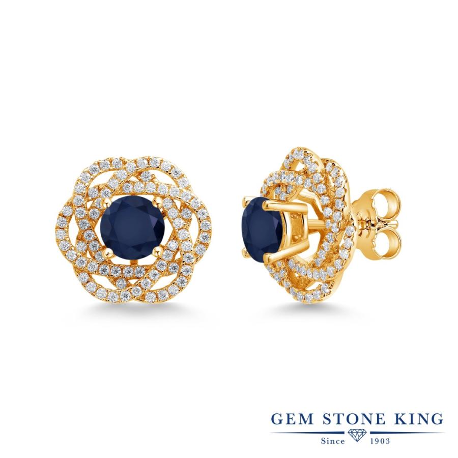 天然 サファイア ピアス レディース イエローゴールド 加工 天然石 9月 誕生石 お守り 誕生日プレゼント 女性 アレルギー対応 ブランド