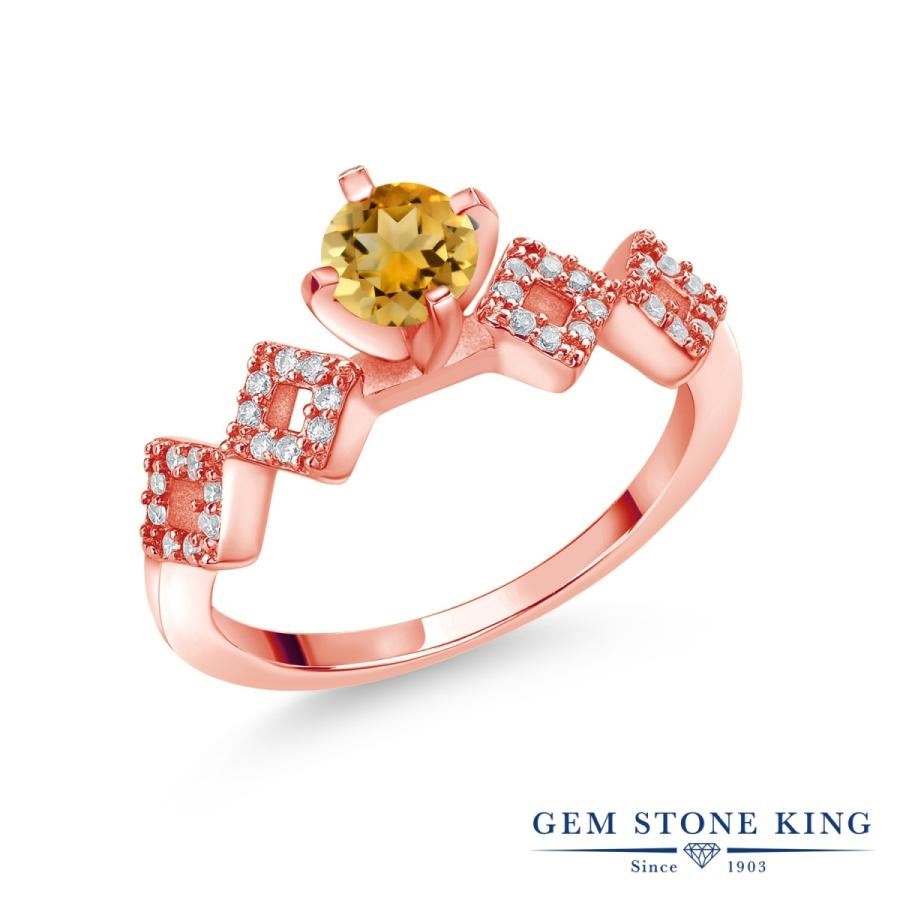 天然 シトリン リング レディース 指輪 ピンクゴールド 加工 天然石 11月 誕生石 お守り 誕生日プレゼント 女性 ブランド