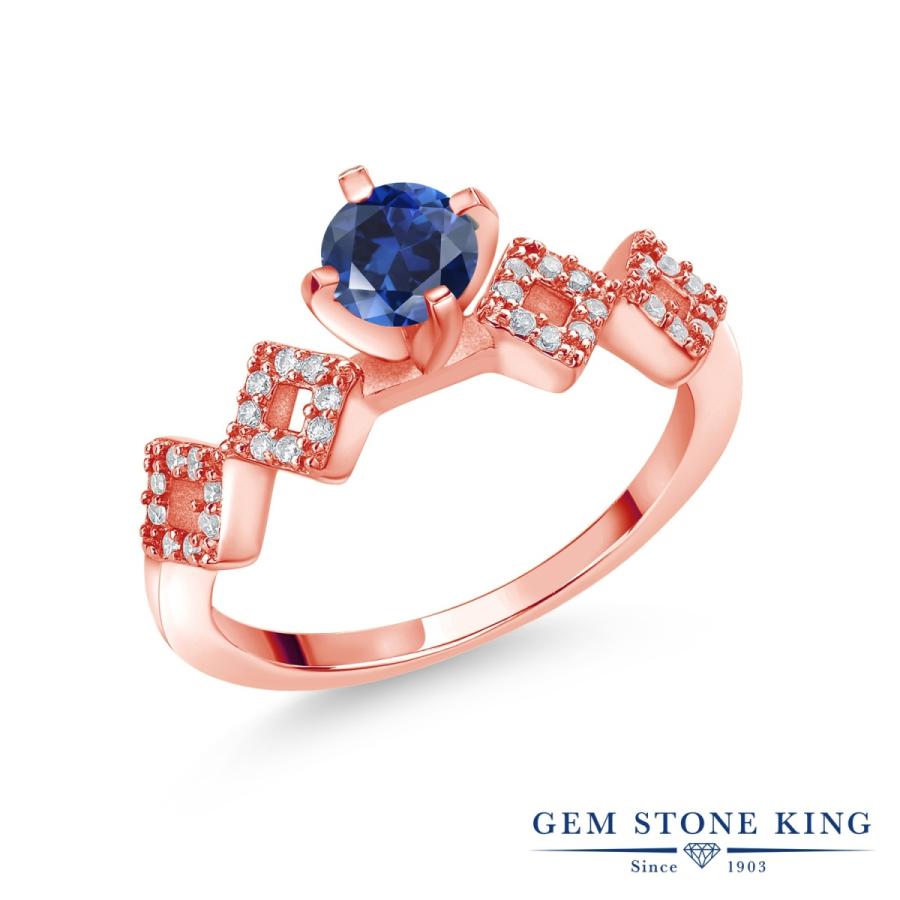 シンセティック サファイア リング レディース 指輪 ピンクゴールド 加工 9月 誕生石 お守り 誕生日プレゼント 女性 ブランド
