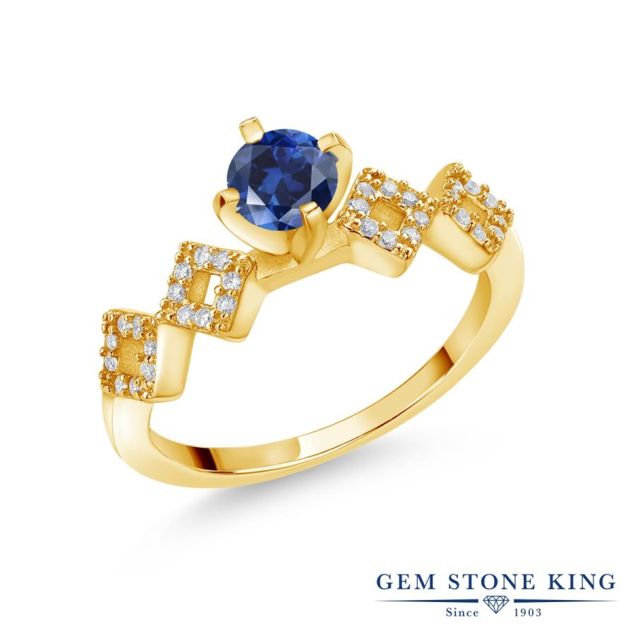 シンセティック サファイア リング レディース 指輪 イエローゴールド 加工 9月 誕生石 お守り 誕生日プレゼント 女性 ブランド