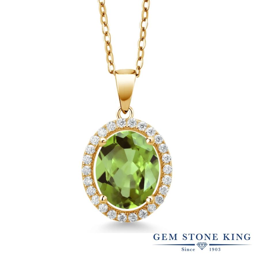 天然 ペリドット ネックレス レディース イエローゴールド 加工 天然石 8月 誕生石 お守り 誕生日プレゼント 女性 ブランド