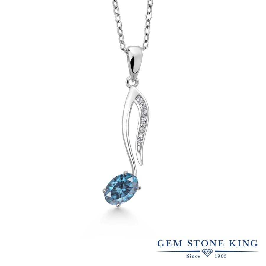 ブルー モアサナイト ネックレス レディース プレゼント 女性 ブランド