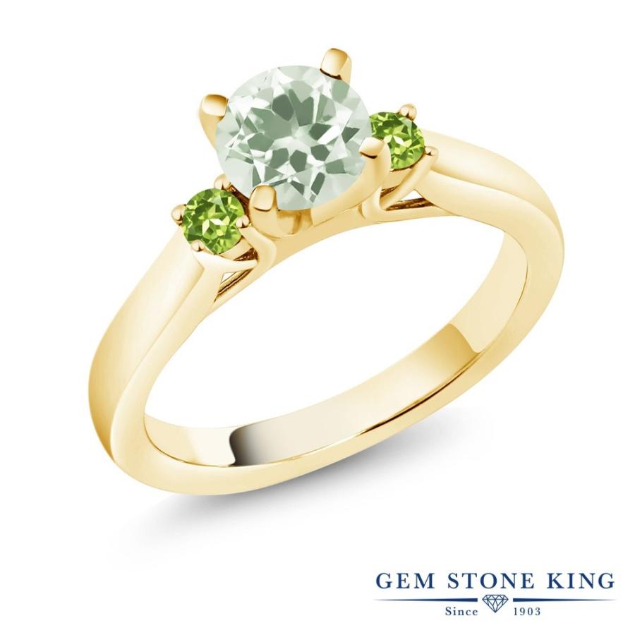 天然 プラジオライト リング レディース 指輪 グリーンアメジスト イエローゴールド 加工 天然石 2月 誕生石 お守り 誕生日プレゼント 女性 ブランド