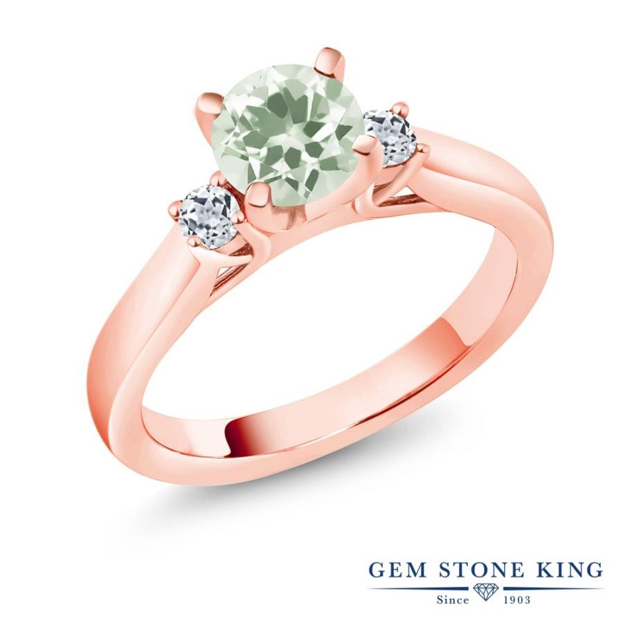 天然 プラジオライト リング レディース 指輪 グリーンアメジスト ピンクゴールド 加工 天然石 2月 誕生石 お守り 誕生日プレゼント 女性 ブランド