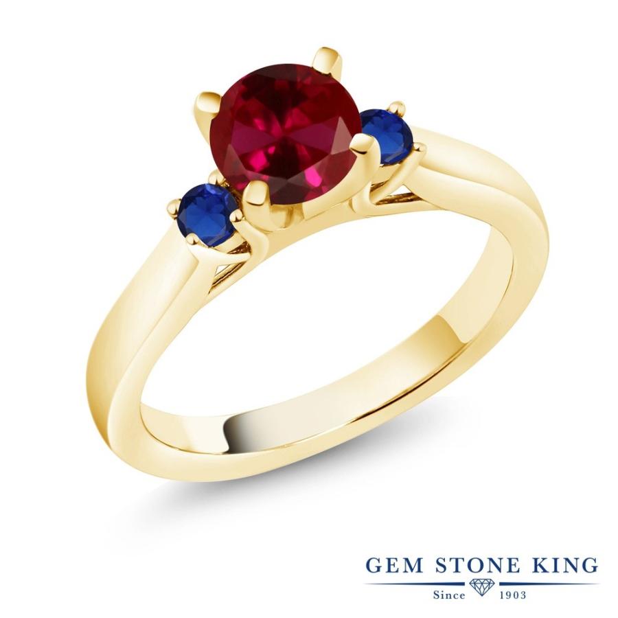 シンセティック ルビー リング レディース 指輪 イエローゴールド 加工 7月 誕生石 お守り 誕生日プレゼント 女性 ブランド