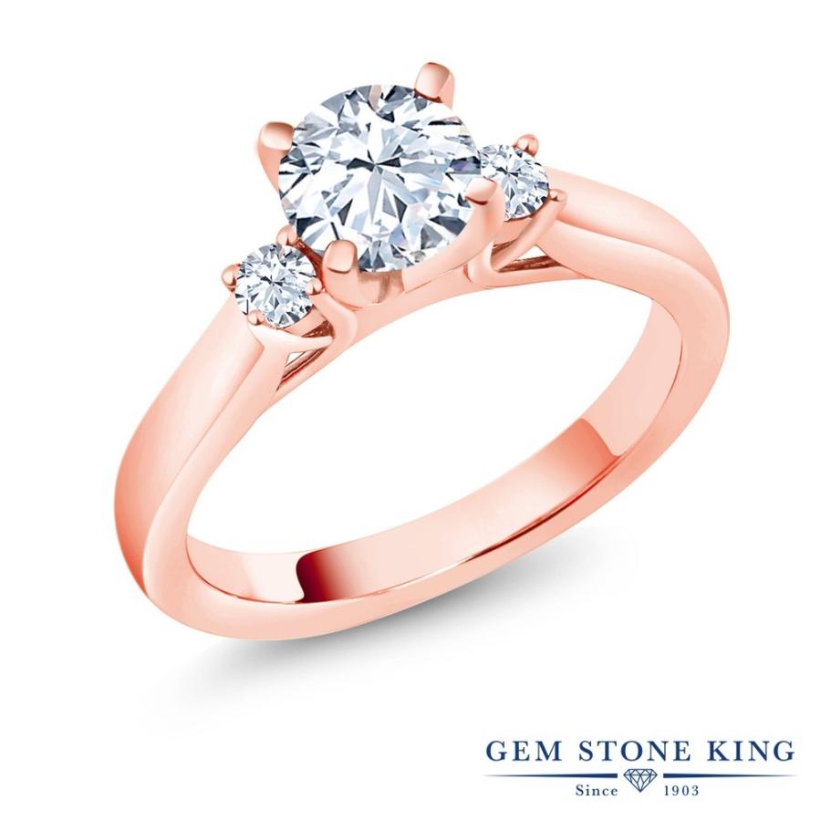 ホワイト ジルコニア リング レディース 指輪 ピンクゴールド 加工 CZ プレゼント 女性 ブランド