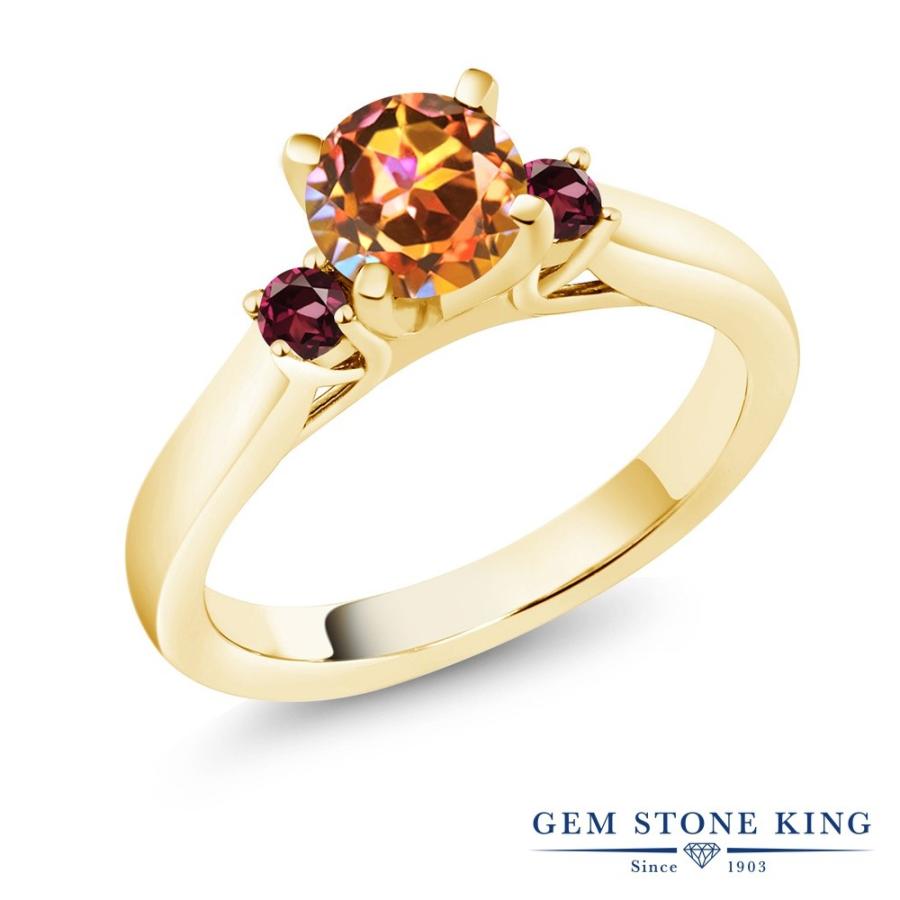 天然 ミスティック トパーズ リング レディース 指輪 イエローゴールド 加工 天然石 お守り ブランド