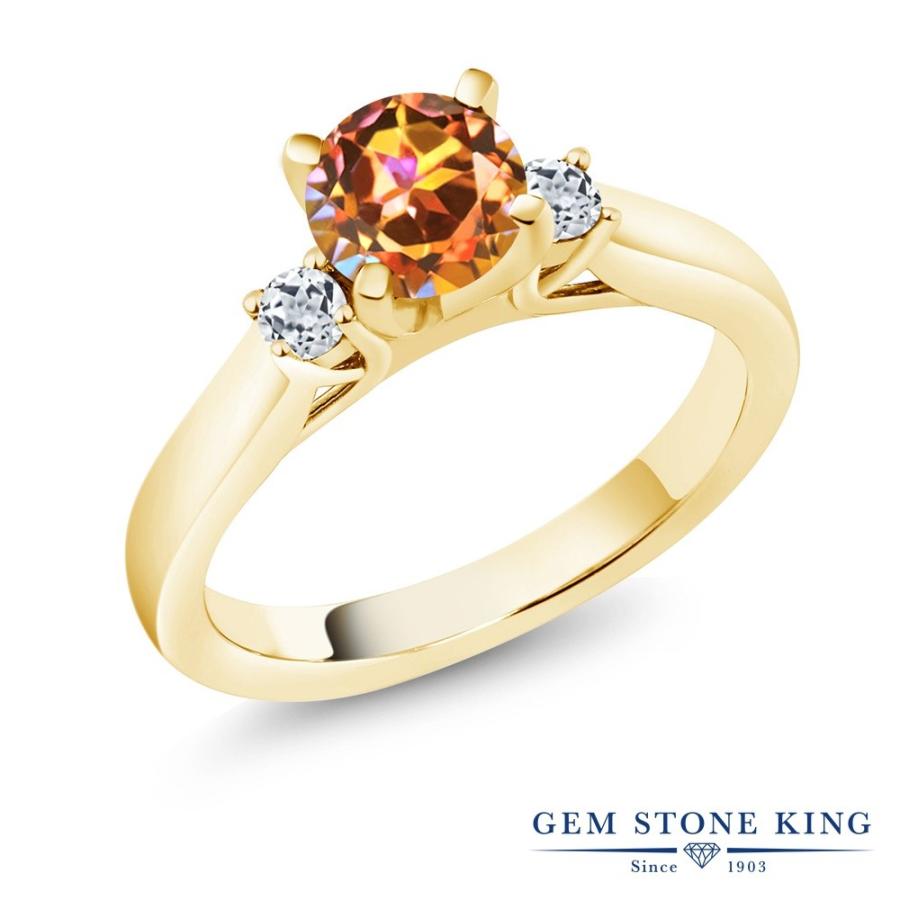 天然 ミスティック トパーズ リング レディース 指輪 イエローゴールド 加工 天然石 お守り ブランド