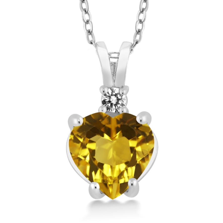 天然 シトリン ネックレス レディース 14金 ホワイトゴールド 天然石 11月 誕生石 お守り 誕生日プレゼント 女性 ブランド