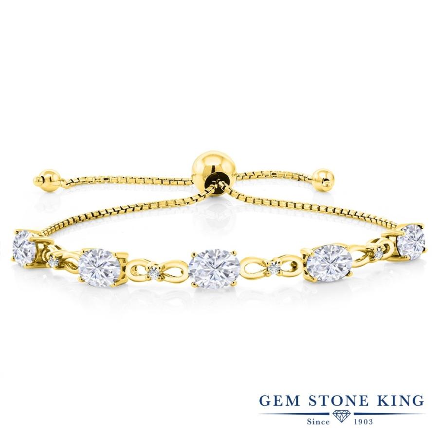 モアサナイト ブレスレット レディース イエローゴールド 加工 Forever Brilliant プレゼント 女性 40代 50代 ブランド