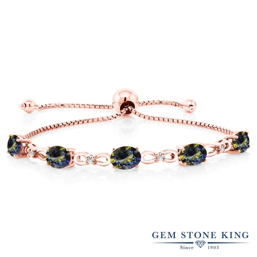 天然 ミスティック トパーズ ブレスレット レディース ピンクゴールド 加工 天然石 お守り 40代 50代 ブランド