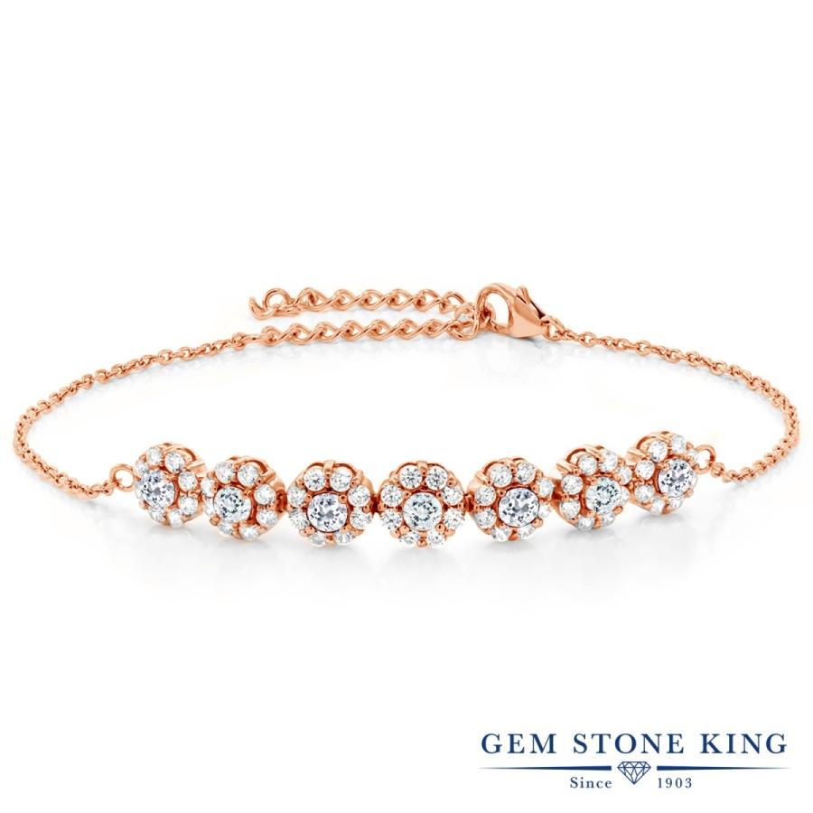 天然 ホワイトトパーズ ブレスレット レディース ピンクゴールド 加工 天然石 11月 誕生石 お守り 誕生日プレゼント 女性 40代 50代 ブランド