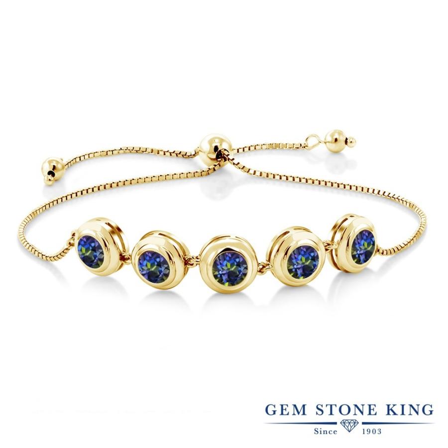 天然 ミスティック トパーズ ブレスレット レディース イエローゴールド 加工 天然石 お守り 40代 50代 ブランド