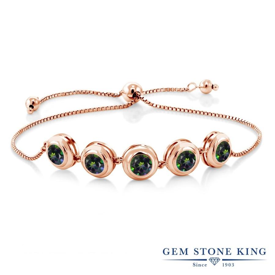 天然 ミスティック トパーズ ブレスレット レディース ピンクゴールド 加工 天然石 お守り 40代 50代 ブランド