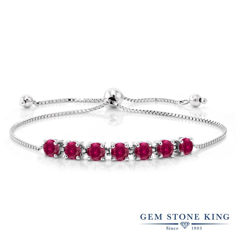 シンセティック ルビー ブレスレット レディース 7月 誕生石 お守り 誕生日プレゼント 女性 40代 50代 ブランド