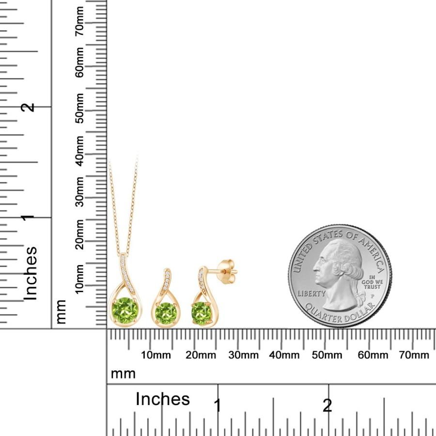 天然 ペリドット ネックレス ピアス セット レディース イエローゴールド 加工 天然石 8月 誕生石 お守り 誕生日プレゼント 女性｜gemstoneking｜03