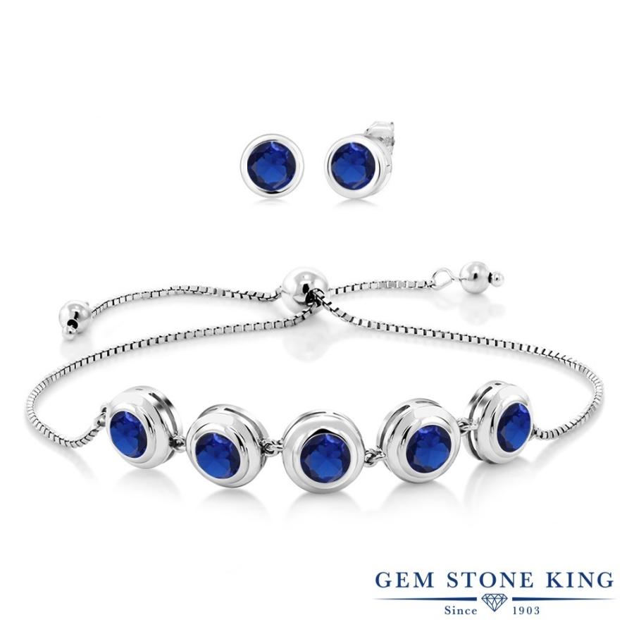 シンセティック サファイア ブレスレット レディース 9月 誕生石 お守り 誕生日プレゼント 女性 40代 50代 ブランド
