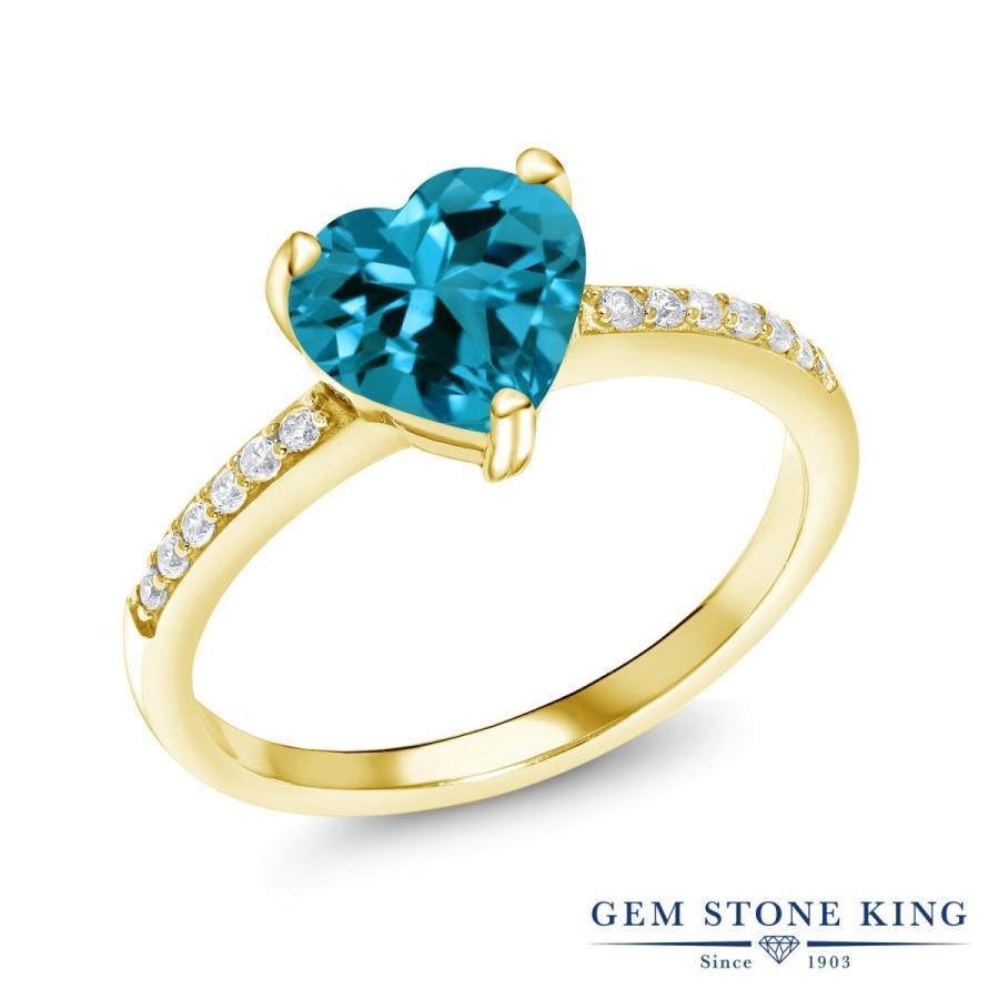 天然 ロンドンブルートパーズ リング レディース 指輪 イエローゴールド 加工 天然石 11月 誕生石 お守り 誕生日プレゼント 女性 ブランド