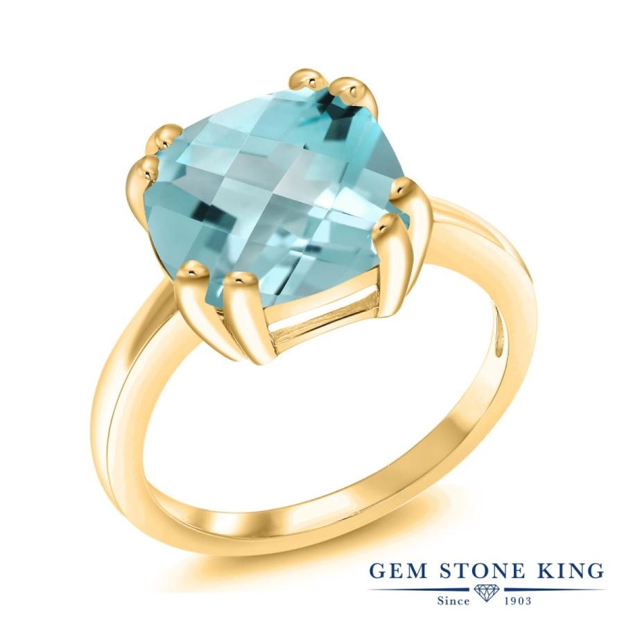 天然 スカイブルートパーズ リング レディース 指輪 イエローゴールド 加工 天然石 11月 誕生石 お守り 誕生日プレゼント 女性 ブランド