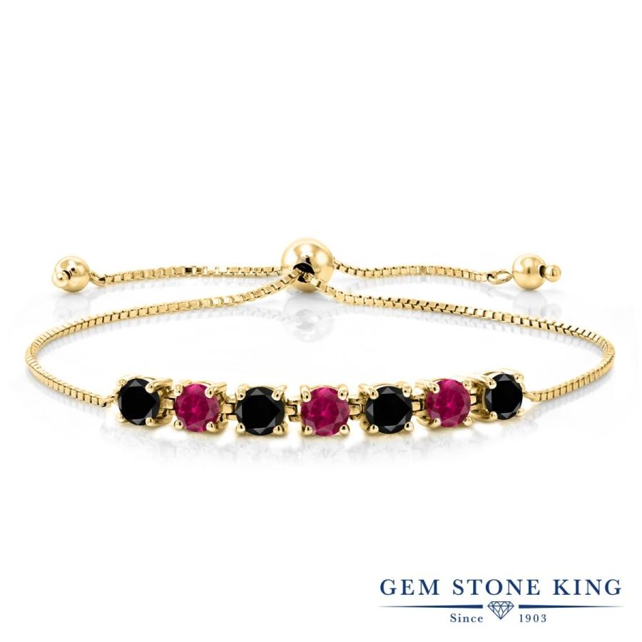 天然 ブラックダイヤモンド ブレスレット レディース イエローゴールド 加工 天然石 4月 誕生石 お守り 誕生日プレゼント 女性 40代 50代 ブランド