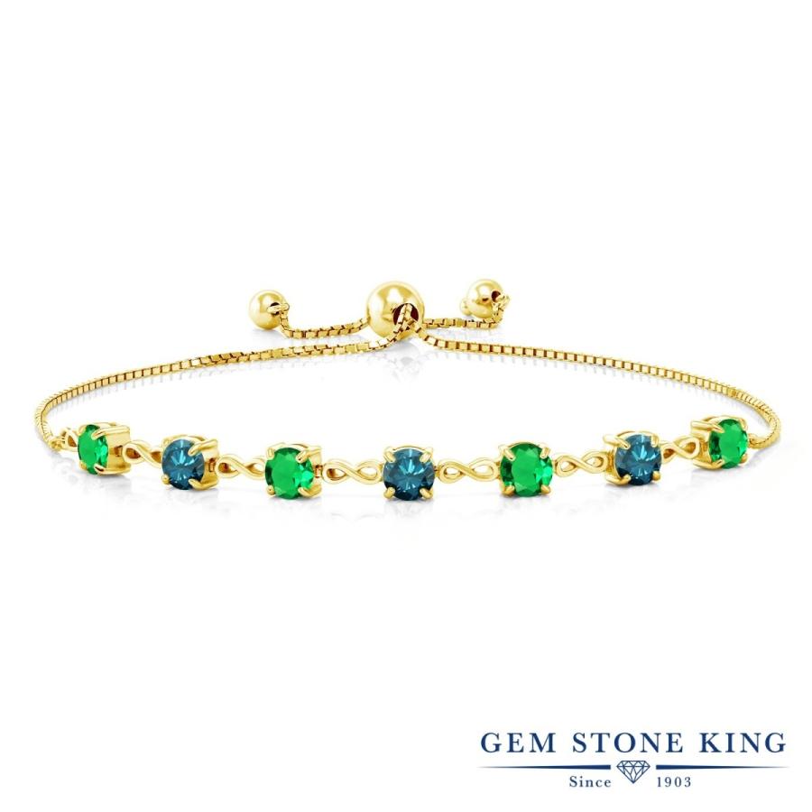 ナノ エメラルド ブレスレット レディース イエローゴールド 加工