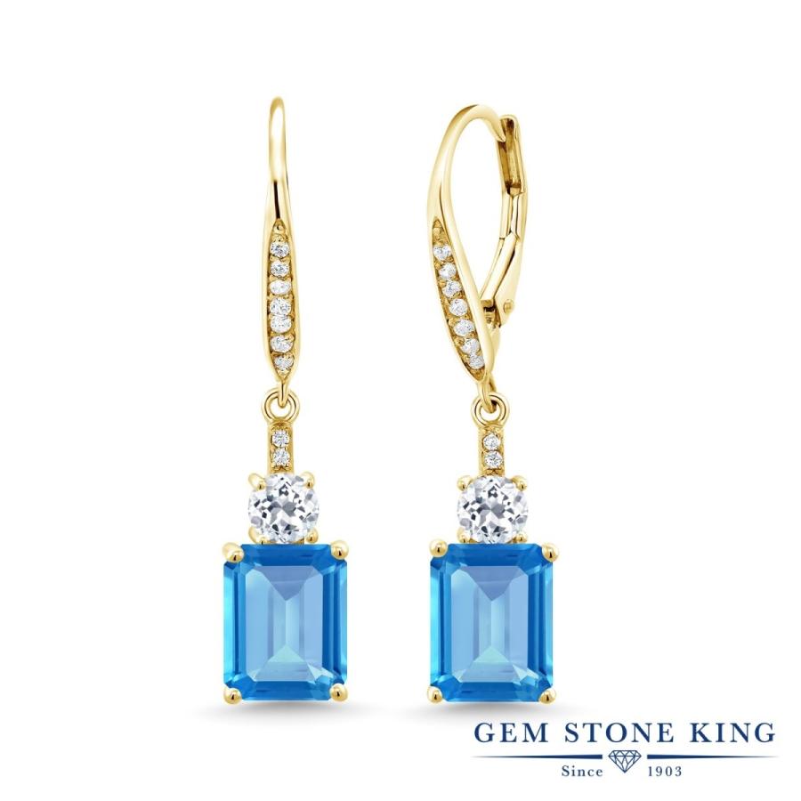 天然 スイスブルートパーズ ピアス レディース イエローゴールド 加工 天然石 11月 誕生石 お守り 誕生日プレゼント 女性 アレルギー対応 ブランド