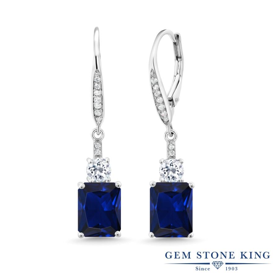 シンセティック サファイア ピアス レディース 9月 誕生石 お守り 誕生日プレゼント 女性 アレルギー対応 ブランド