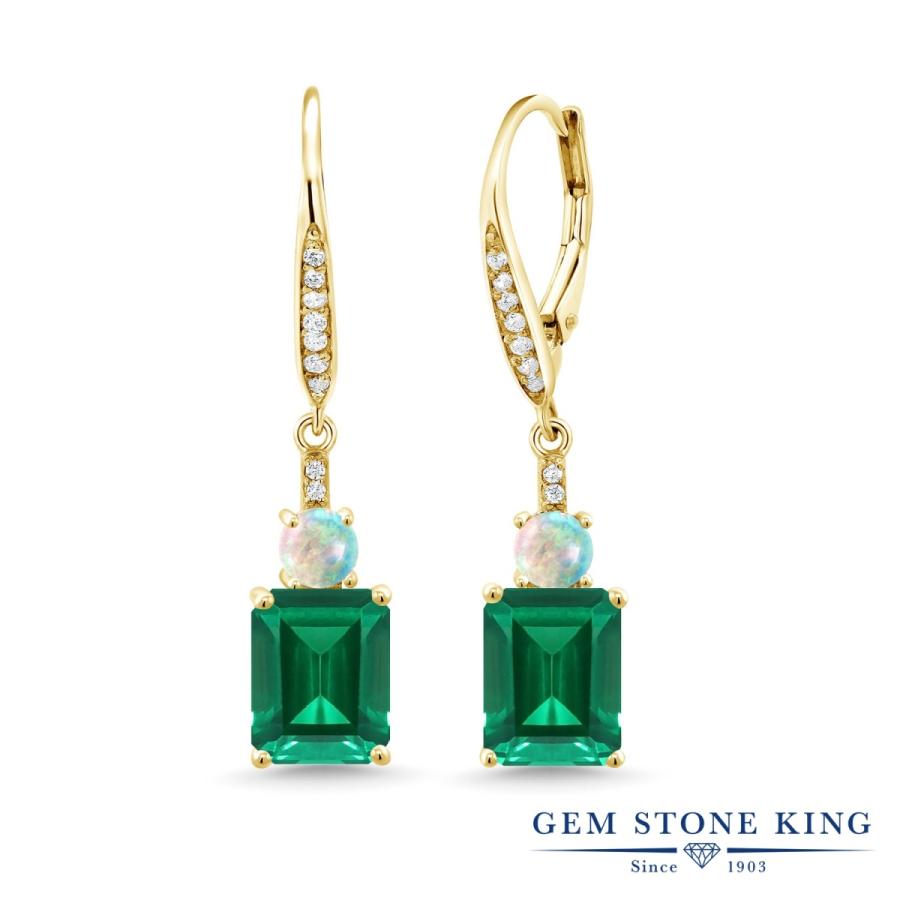 ナノ エメラルド ピアス レディース イエローゴールド 加工 アレルギー対応 ブランド