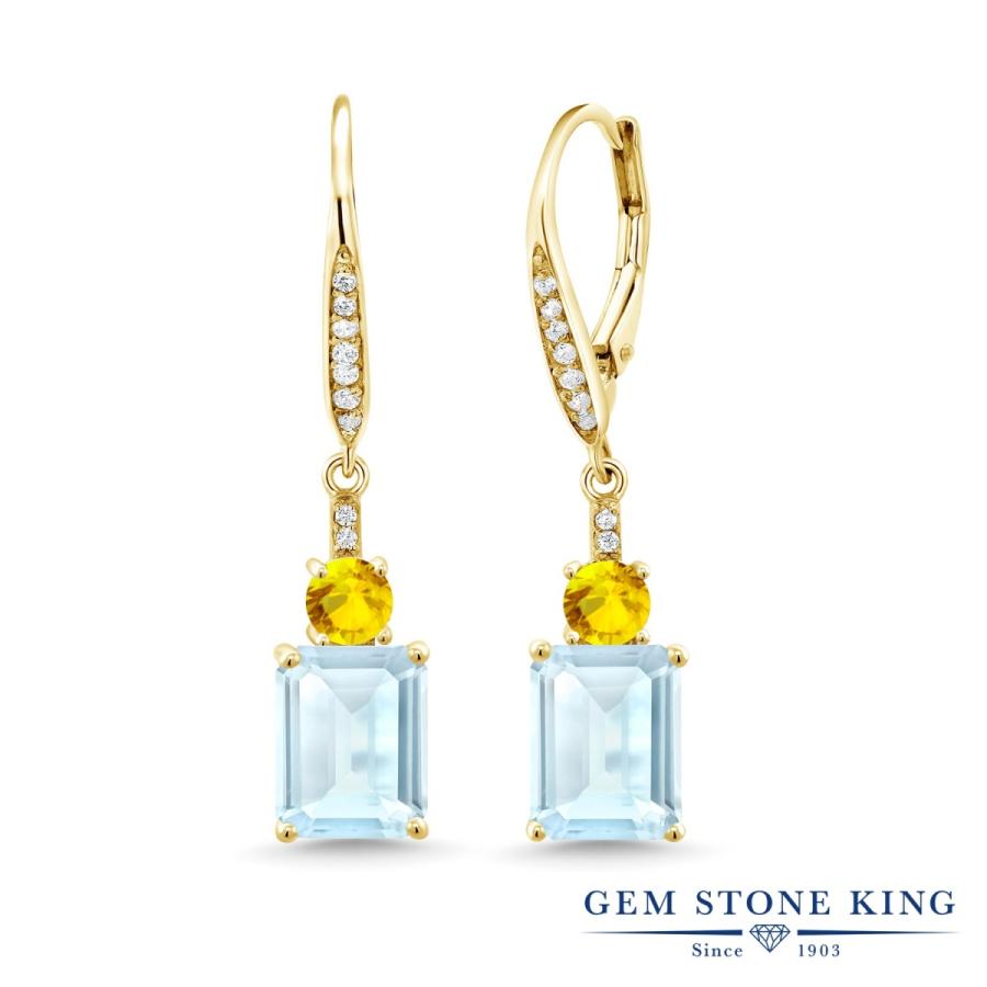 天然 スカイブルートパーズ ピアス レディース イエローゴールド 加工 天然石 11月 誕生石 お守り 誕生日プレゼント 女性 アレルギー対応 ブランド