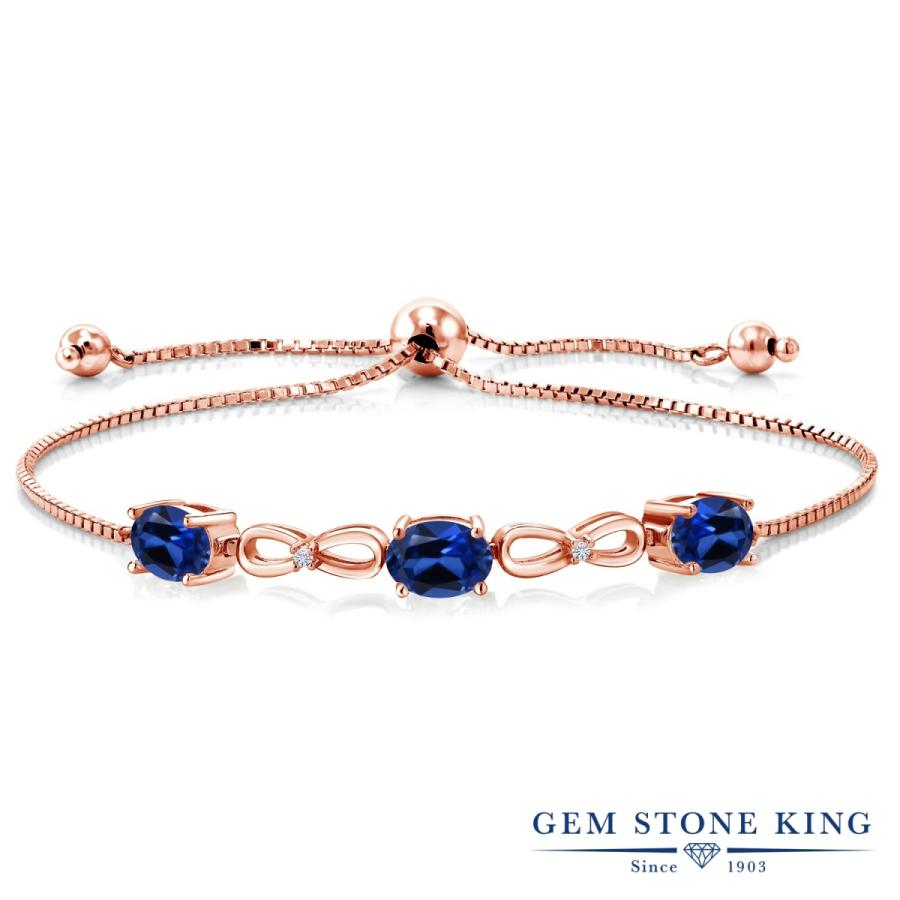 シンセティック サファイア ブレスレット レディース ピンクゴールド 加工 9月 誕生石 お守り 誕生日プレゼント 女性 40代 50代 ブランド
