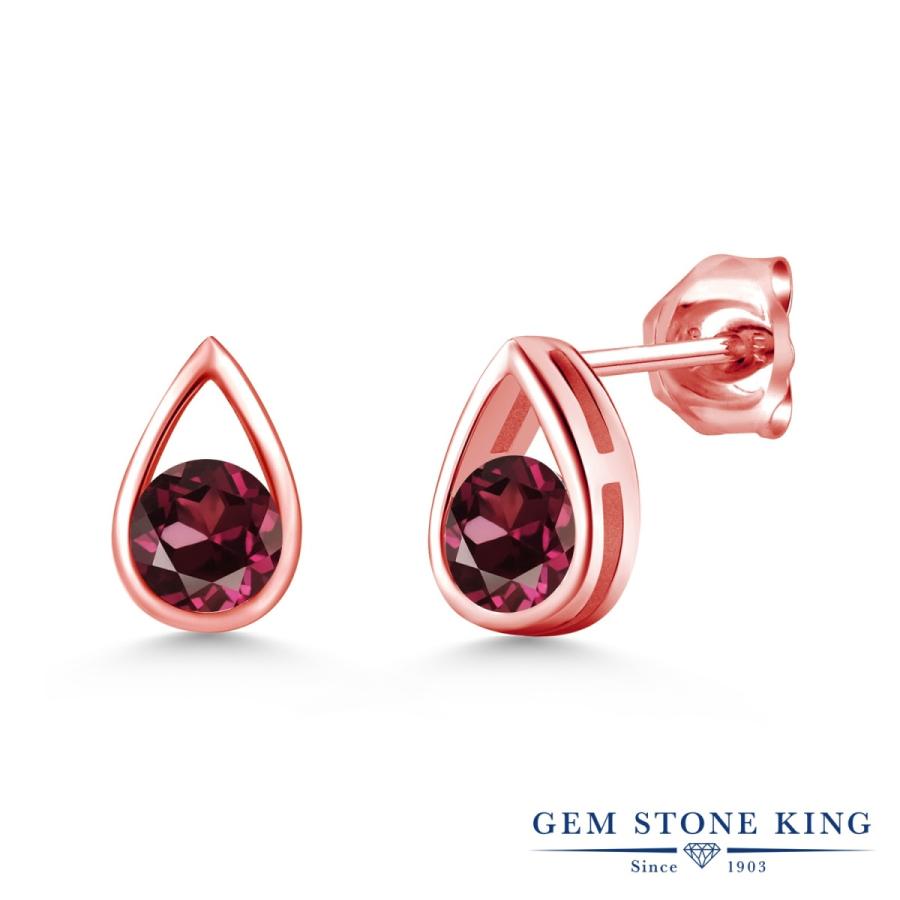 天然 ロードライト ガーネット ピアス レディース ピンクゴールド 加工 天然石 お守り アレルギー対応 ブランド