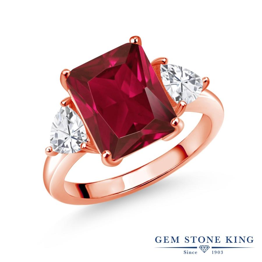 シンセティック ルビー リング レディース 指輪 ピンクゴールド 加工 7月 誕生石 お守り 誕生日プレゼント 女性 ブランド