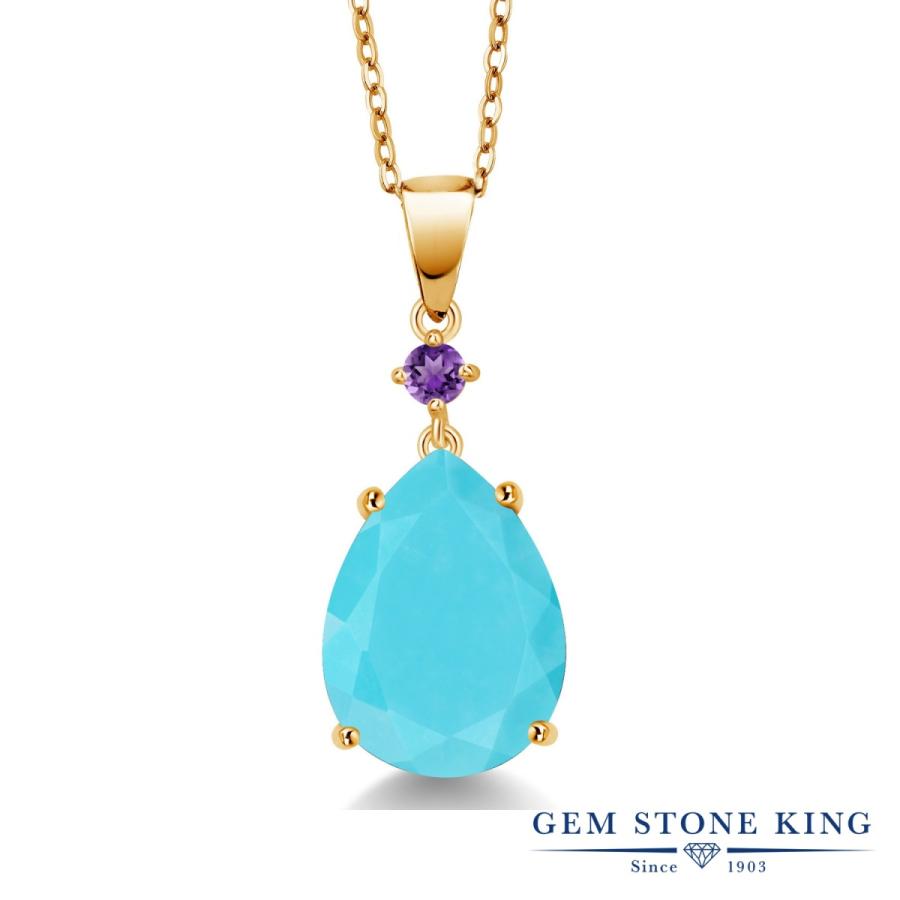 天然 ターコイズ ネックレス レディース トルコ石 イエローゴールド 加工 天然石 12月 誕生石 お守り 誕生日プレゼント 女性 ブランド