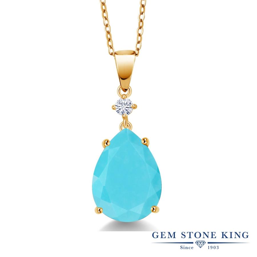 天然 ターコイズ ネックレス レディース トルコ石 イエローゴールド 加工 天然石 12月 誕生石 お守り 誕生日プレゼント 女性 ブランド