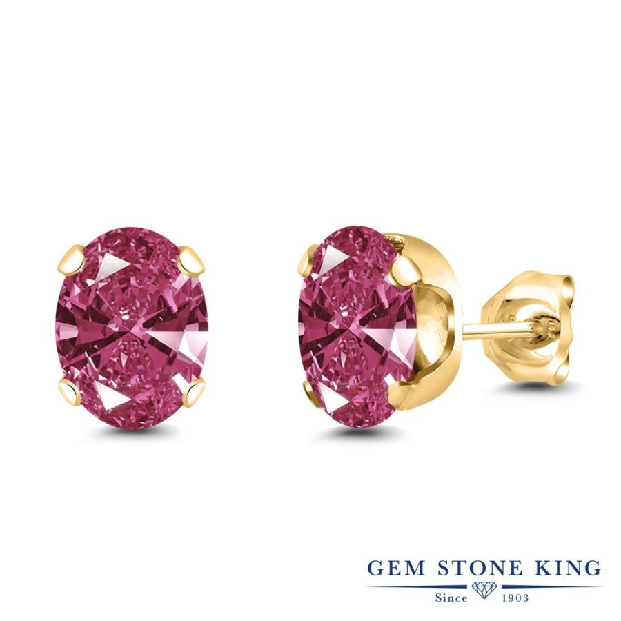 レッド ジルコニア ピアス レディース イエローゴールド 加工 CZ プレゼント 女性 アレルギー対応 ブランド