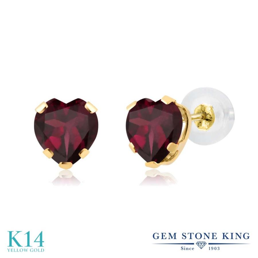 天然 ロードライト ガーネット ピアス レディース 14金 イエローゴールド 天然石 お守り アレルギー対応 ブランド