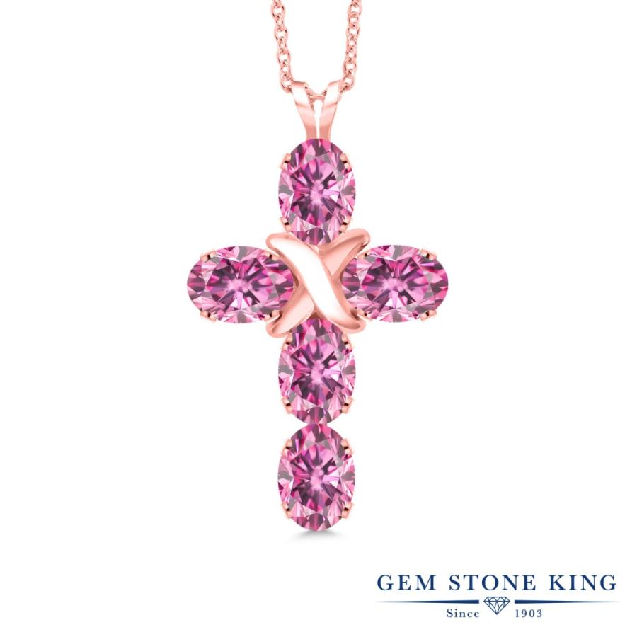 ピンク モアサナイト クロス ネックレス レディース ピンクゴールド 加工 プレゼント 女性 ブランド