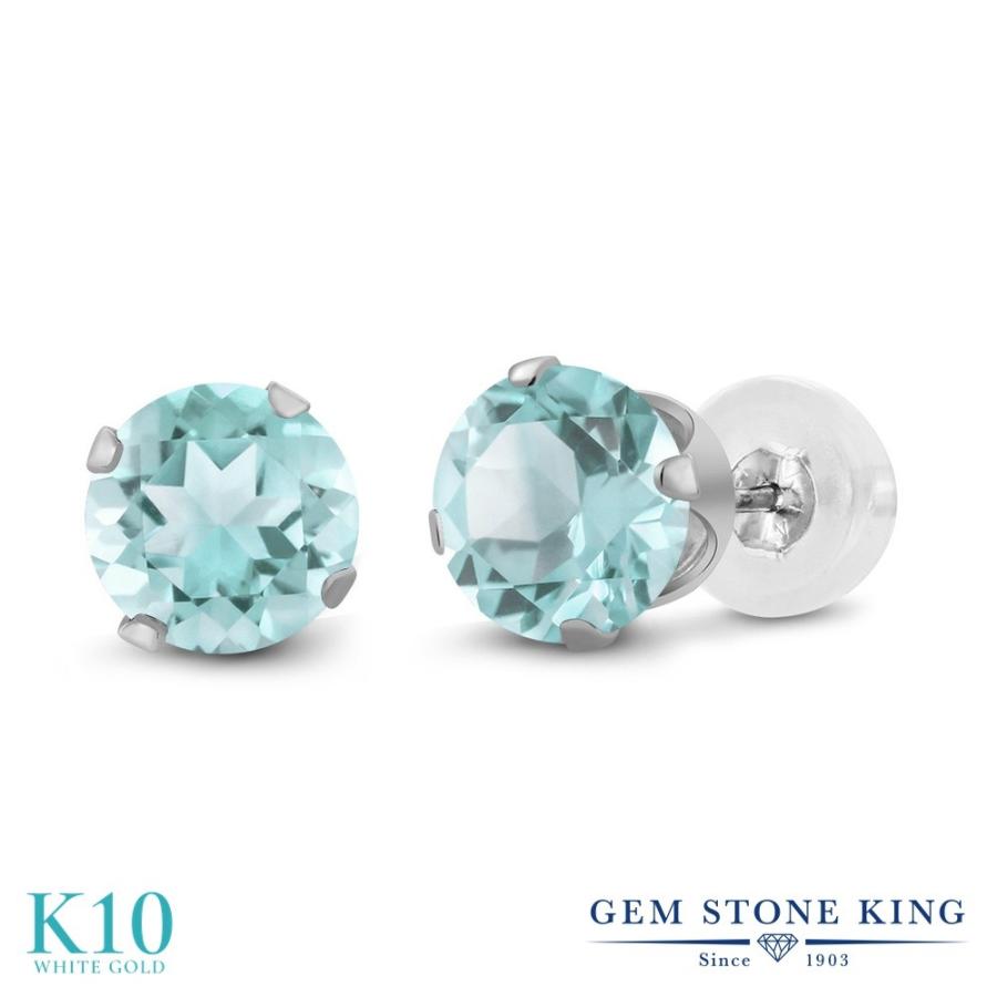 天然 スカイブルートパーズ ピアス レディース 10金 ホワイトゴールド 天然石 11月 誕生石 お守り 誕生日プレゼント 女性 アレルギー対応 ブランド