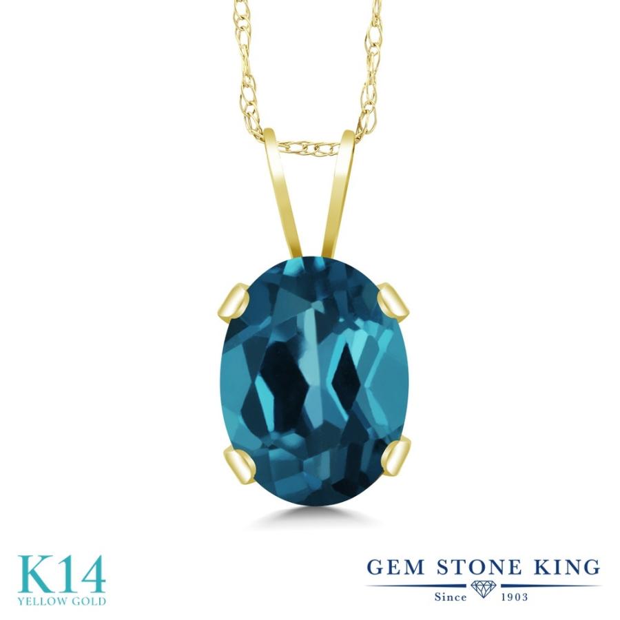 天然 ロンドンブルートパーズ ネックレス レディース 14金 イエローゴールド 天然石 11月 誕生石 お守り 誕生日プレゼント 女性 ブランド