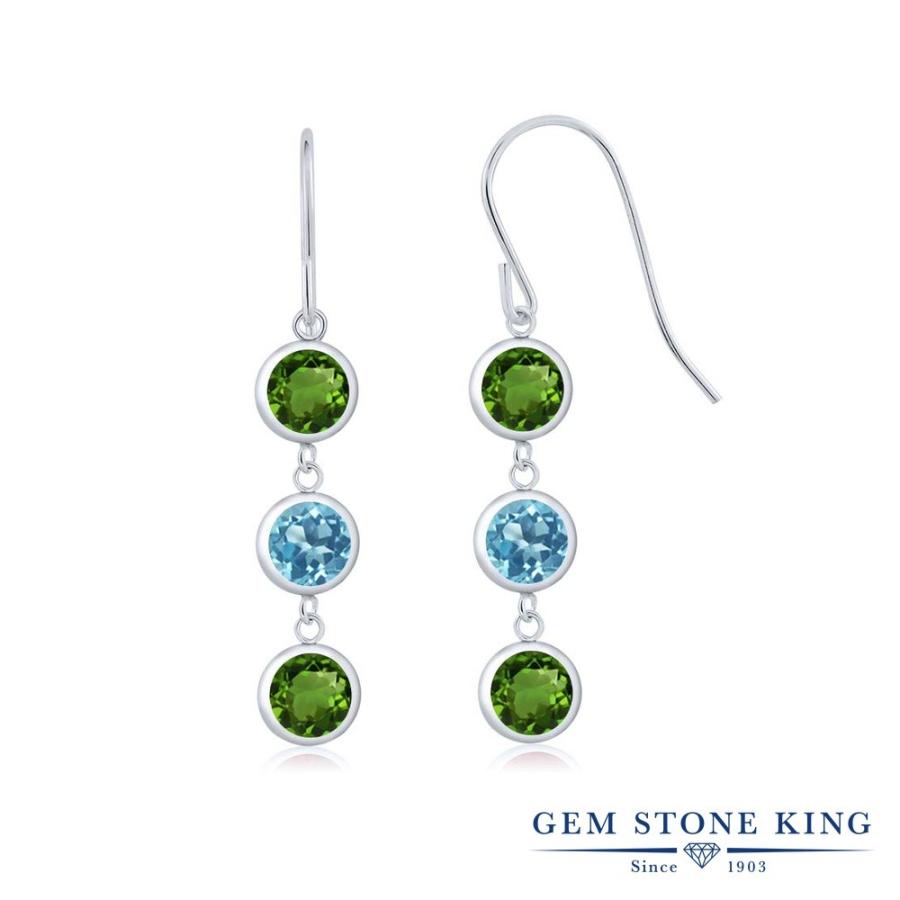 天然 クロムダイオプサイド ピアス レディース 天然石 お守り アレルギー対応 ブランド 揺れる