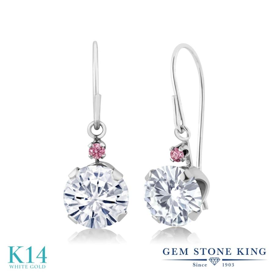 ピアス レディース モアサナイト Forever One GHI 14金 ホワイトゴールド プレゼント 女性 ブランド